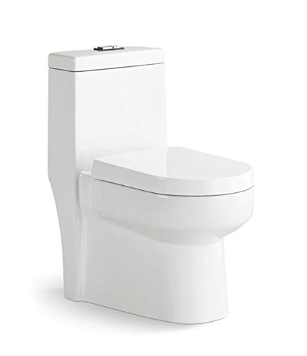 GALBA Small Toilet 24.5" Long X 13.5" Wide X 28.5" High Inch 1-Piece 24" 25" Short Compact Bathroom 