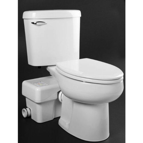 Macerating Toilet, Round, 1/2 HP, 115V