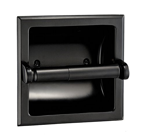 Designers Impressions Black Recessed Toilet/Tissue Paper Holder