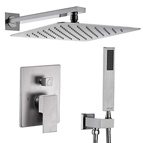 Esnbia Brushed Nickel Shower System, Shower Faucet Set 